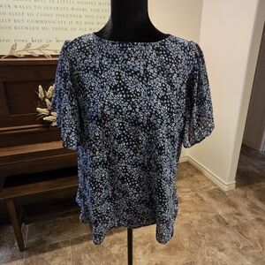 Dip Navy Floral Women's Blouse